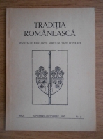 Traditia romaneasca, revista de folclor si spiritualitate populara, anul 1, septembrie-octombrie 1992, nr. 2
