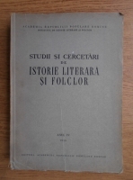 George Calinescu - Studii si cercetari de istorie literara si folclor (1955)