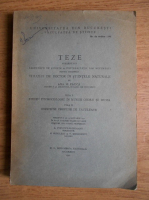 Ana M. Pauca - Teze prezentate Facultatii de Stiinte a Universitatii din Bucuresti pentru obtinerea titlului de doctor in stiintele naturale (1941)