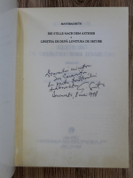 Anticariat: Matthias Buth - Linistea de dupa lovitura de secure (cu autograful si dedicatia traducatorului)