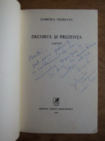 Gabriela Negreanu - Decorul si prezenta (cu autograful autorului)