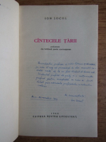 Ion Socol - Cantecele tarii (cu autograful autorului)