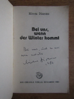 Mircea Diaconu - Bei uns, wenn des Winter kommt (cu autograful autorului)