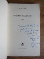 Olga Caba - Cumpana din cetate (cu autograful autorului)