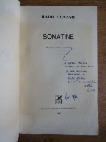 Radu Cosasu - Sonatine (cu autograful autorului)