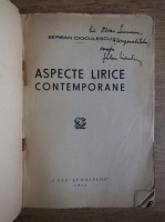 Serban Cioculescu - Aspecte lirice contemporane (cu autograful autorului, 1942)