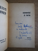 William Faulkner - Zgomotul si furia (cu autograful traducatorului, Mircea Ivanescu)
