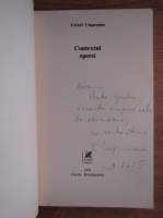 Cornel Ungureanu - Contextul operei (cu autograful autorului)