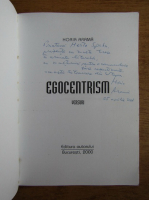 Horia Arama - Egocentrism. Versuri (cu autograful autorului)