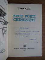 Victor Vantu - Zece porti chinezesti (cu autograful autorului)