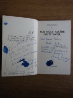 Mara Nicoara - Mai mult pasare decat inger (cu autograful autorului)
