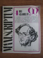 Revista Manuscriptum, nr. 4, anul XII, 1981
