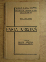 Harta turistica a masivilor Bucegi-Garbova, regiunea Sinaia-Predeal (1934)