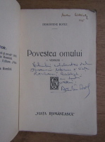 Demostene Botez - Povestea omului (1925, cu autograful autorului)