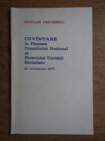 Nicolae Ceausescu - Cuvantare la Plenara Consiliului National al Frontului Unitatii Socialiste