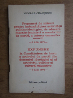 Nicolae Ceausescu - Propuneri de masuri pentru imbunatatirea activitatii politico ideologice, de educare marxist leninista a membrilor de partid, a tuturor oamenilor muncii, 6 iunie 1971