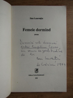 Dan Laurentiu - Femeie dormind (cu autograful autorului)