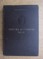 F. E. Dzerjinschi - Articole si cuvantari alese 1908-1926