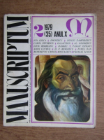 Al. Oprea - Revista Manuscriptum (nr. 35, anul 1979)