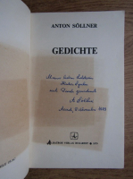 Anton Sollner - Gedichte (cu autograful autorului)