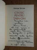 George Tarnea - Cantec pentru tara-om (cu autograful autorului)