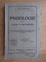 I. Gavanescul - Psihologie pentru clasa a VI-a secundara (1935)