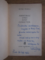 Petre Stoica - Amintirile unui fost corector (cu autograful autorului)