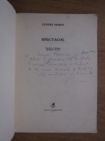 Leonid Dimov - Spectacol (cu autograful si dedicatia lui Florin Puca catre sotia sa)