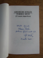 Gheorghe Istrate - Puberul divin. 33 sonete imperfecte (cu autograful autorului)