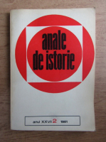 Revista Anale de istorie, anul XXVII, nr. 2, 1981