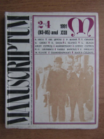 Anticariat: Revista Manuscriptum, nr. 2-4, anul XXII, 1991