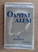 I. Simionescu - Oameni alesi. Romanii (volumul 2, 1938)