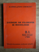 Lucrari de filozofie si sociologie