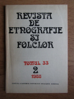 Revista de etnografie si folclor, tomul 33, nr. 2, 1988