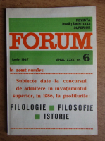 Revista invatamantului superior Forum, nr. 6 iunie, 1987