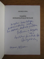 George Dinu - Toamna Mitropolitului Nicolae (cu autograful autorului)