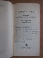 Anticariat: Ceres si Pan. Antologie de poezie bucolica romaneasca (cu autograful autorului)