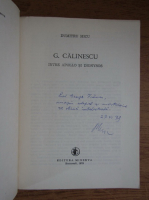 Dumitru Micu - G. Calinescu, intre Apollo si Dionysos (cu autograful autorului)