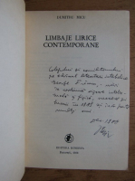 Dumitru Micu - Limbaje lirice contemporane (cu autograful autorului)