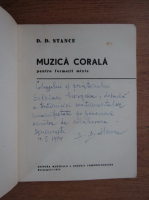 D. D. Stancu - Muzica corala pentru formatii mixte (cu autograful autorului)