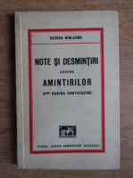 Severa Sihleanu - Note si desmintiri asupra amintirilor d-nei Sabina Cantacuzino (1938)