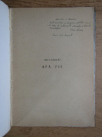 Tilica Dancau - Apa vie (cu autograful autorului, 1947)