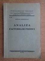 Nicolae Margineanu - Analiza factorilor psihici (1938)