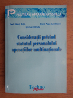 Paul Danut Duta - Consideratii privind statutul personalului operatiilor multinationale