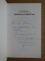 N. Georgescu - Eminescu si editorii sai (volumul 1, cu autograful autorului)