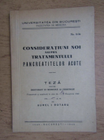 Aurel Rotaru - Consideratii noi asupra tratamentului pancreatitelor acute (1940)