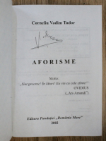 Corneliu Vadim Tudor - Aforisme (cu autograful autorului)