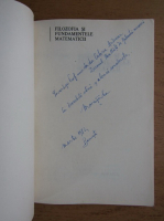 Marin Turlea - Filozofia si fundamentele matematicii (cu autograful autorului)