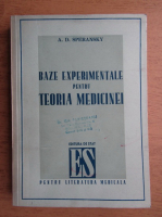 A. D. Speransky - Baze experimentale pentru teoria medicinei (1948)
