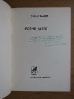 Gellu Naum - Poeme alese (cu autograful autorului)